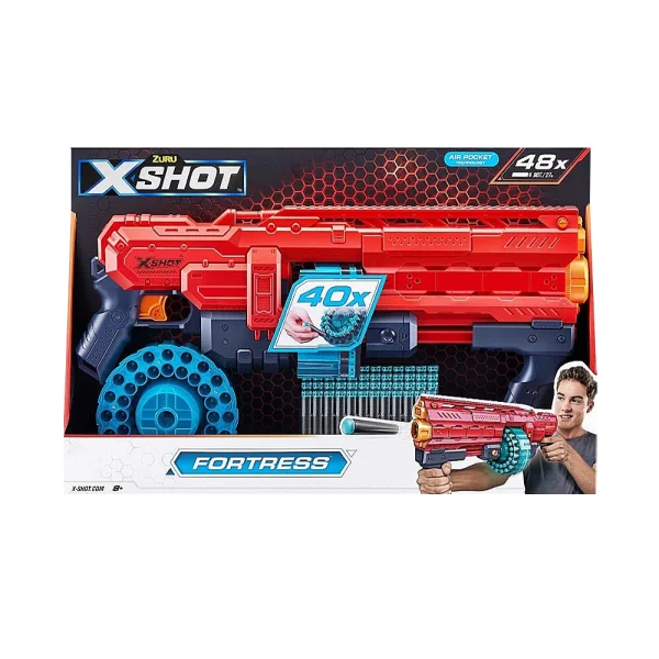 X-Shot Max Havoc Foam Dart Blaster - High-Capacity Blaster with 48 Foam Darts (Red Edition) - Image 2
