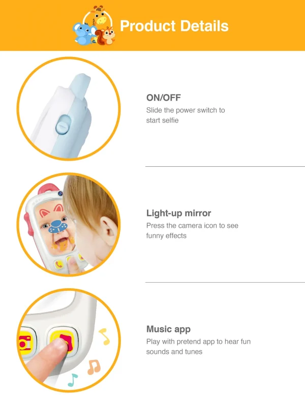 Winfun My First Selfie Phone - Interactive Toy with Lights, Sounds, and Music - Image 5