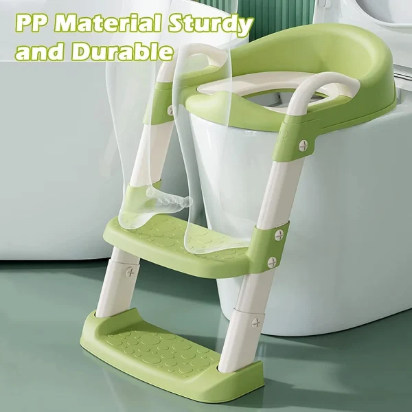 Green Potty Training Toilet Seat for Toddlers - Comfortable and Anti-Slip Design with Splash Guard - Image 5