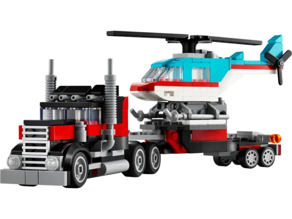 ليجو كريتور 3 في 1: الشاحنة المسطحة مع الهليكوبتر – LEGO Creator 3-in-1 Flatbed Truck with Helicopter (31146) - Image 15