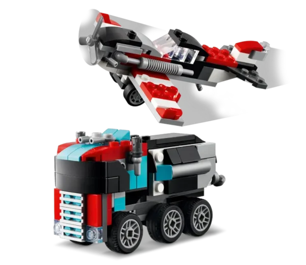 ليجو كريتور 3 في 1: الشاحنة المسطحة مع الهليكوبتر – LEGO Creator 3-in-1 Flatbed Truck with Helicopter (31146) - Image 11