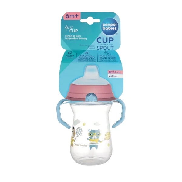 Canpol Babies FirstCup with Silicone Spout – Bonjour Paris Blue (250ml) - Image 2