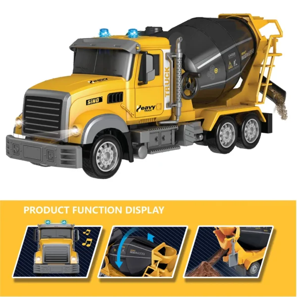 1:12 RC Cement Mixer Truck – Remote Control Construction Vehicle - Image 3