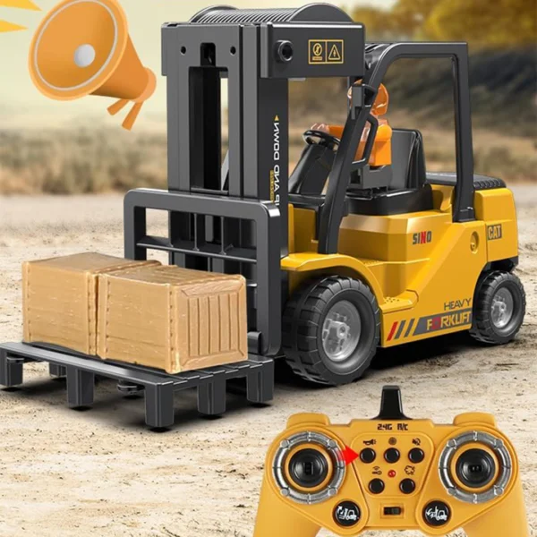 11-Channel RC Forklift with Spray, Lights & Sound – Realistic Engineering Toy - Image 4