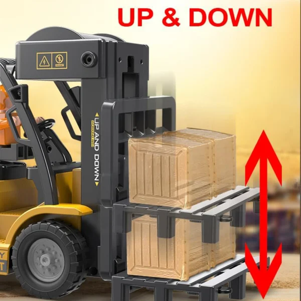 11-Channel RC Forklift with Spray, Lights & Sound – Realistic Engineering Toy - Image 5