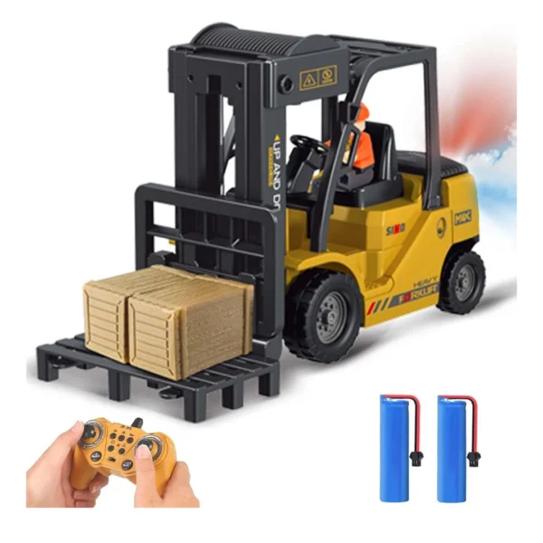 11-Channel RC Forklift with Spray, Lights & Sound – Realistic Engineering Toy