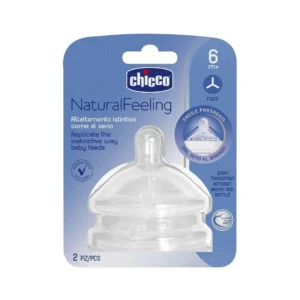 Chicco NaturalFeeling Nipple – 6m+ – Anti-Colic – Compatible with NaturalFeeling Bottles