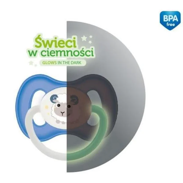 Canpol Babies Symmetrical Silicone Soother – Blue – Glow in the Dark - Image 2