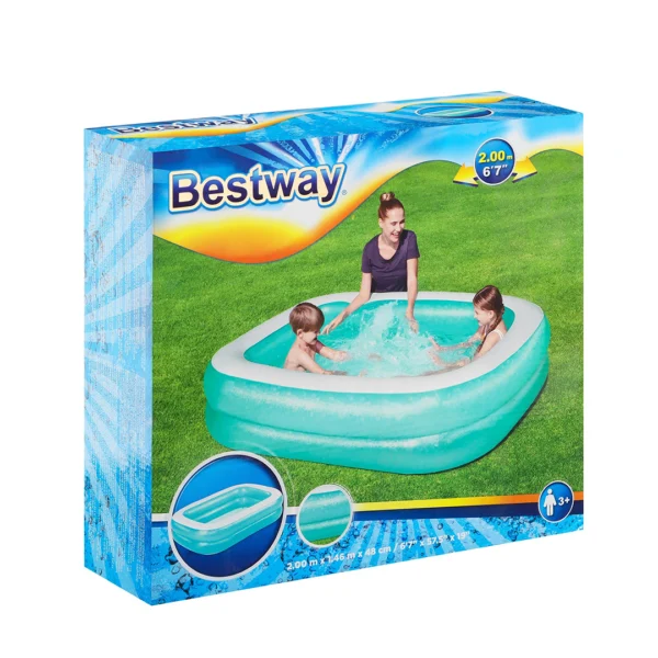 Bestway 54005 Inflatable Rectangular Family Pool - 200 x 146 x 48 cm - Image 4