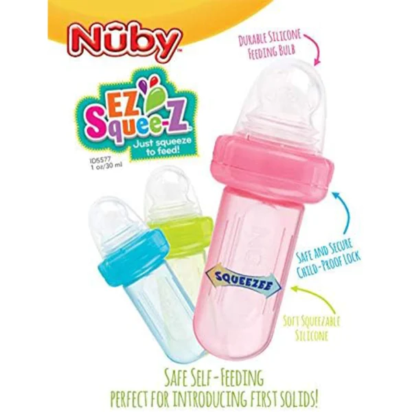 Nuby EZ Squeeze Feeder – 30ml – Pink - Image 5